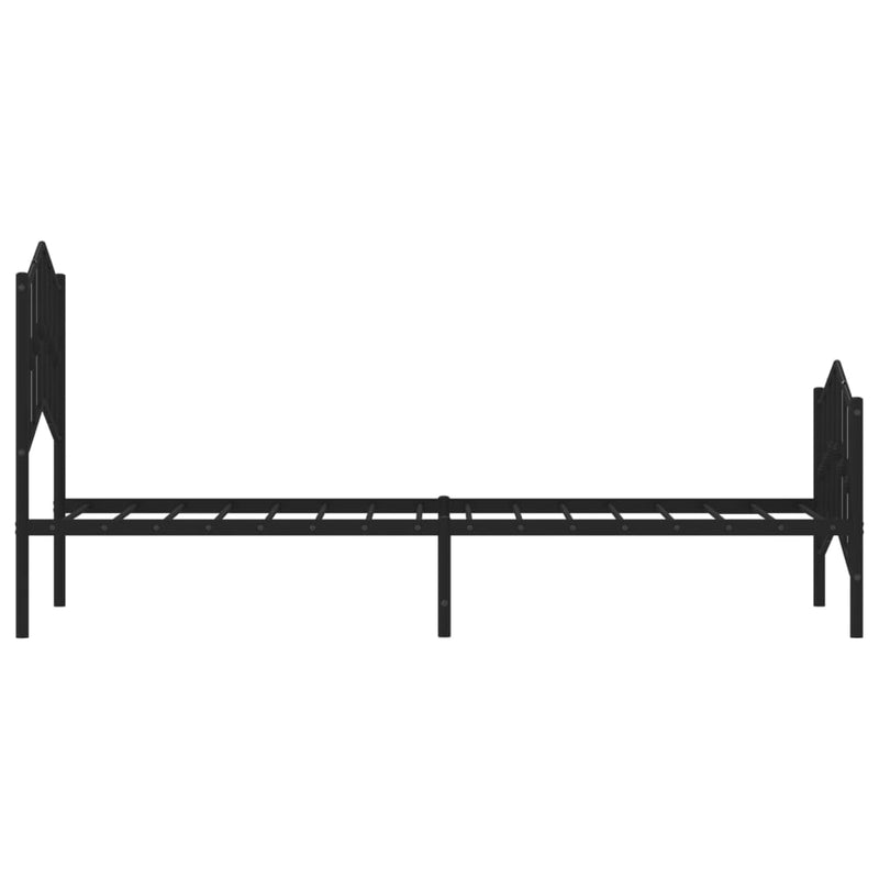 Metal Bed Frame without Mattress with Footboard Black 107x203 cm King Single