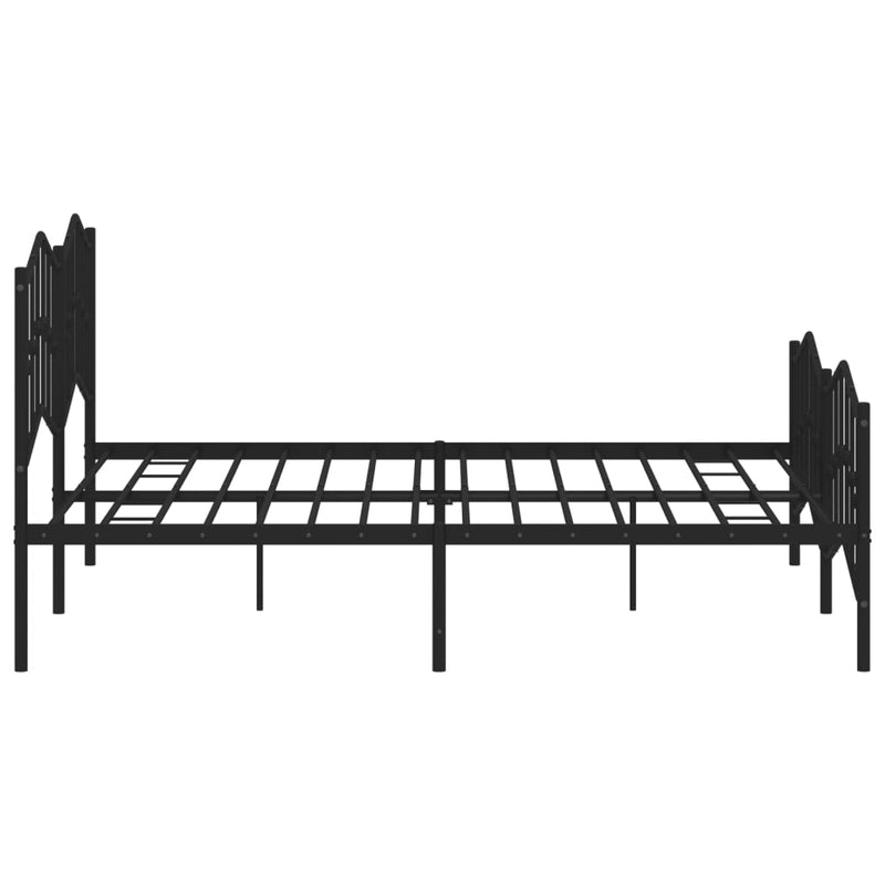 Metal Bed Frame without Mattress with Footboard Black 183x203 cm King