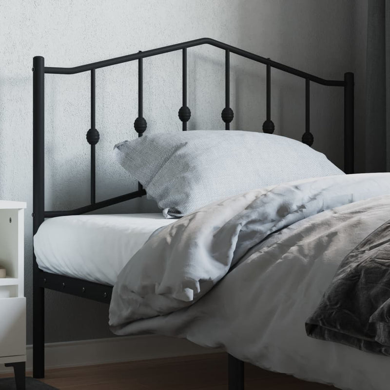 Metal Headboard Black 107 cm King Single