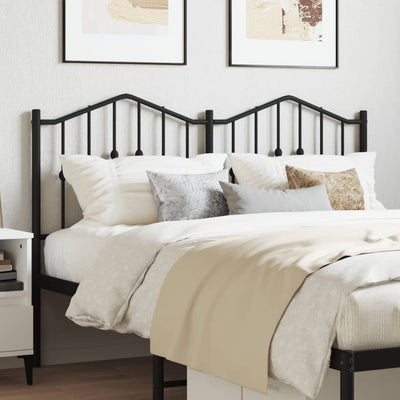 Metal Headboard Black 152 cm Queen