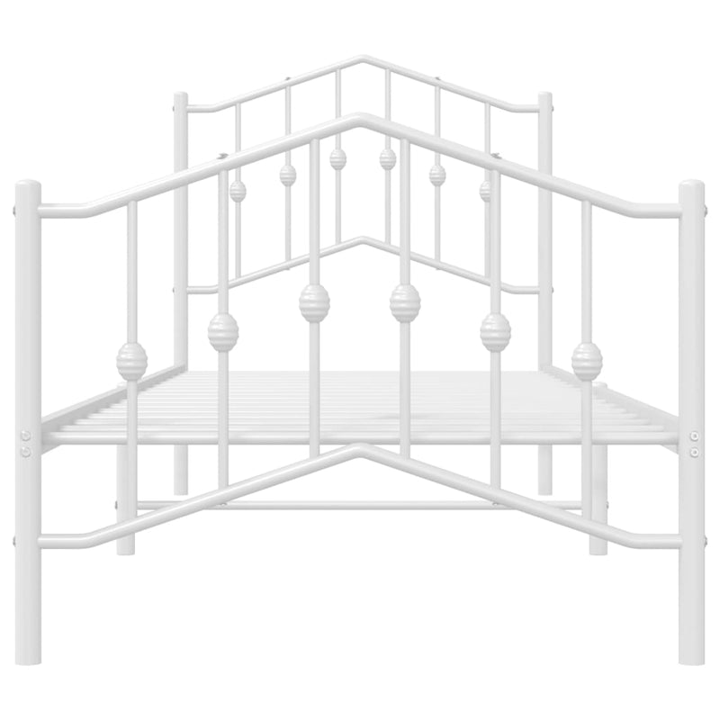 Metal Bed Frame with Headboard and Footboard White 92x187 cm Single Size