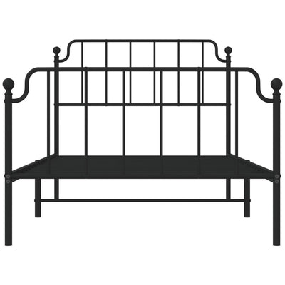 Metal Bed Frame without Mattress with Footboard Black 107x203 cm King Single