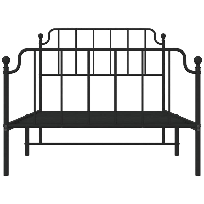 Metal Bed Frame without Mattress with Footboard Black 107x203 cm King Single