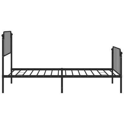 Metal Bed Frame without Mattress with Footboard Black 107x203 cm King Single