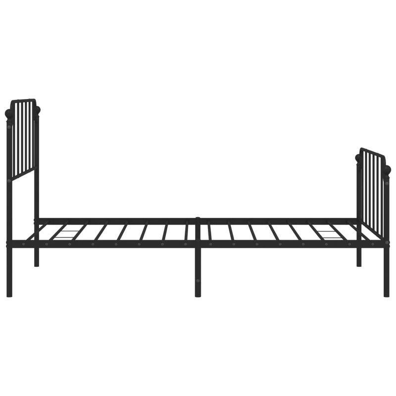 Metal Bed Frame without Mattress with Footboard Black 107x203 cm King Single