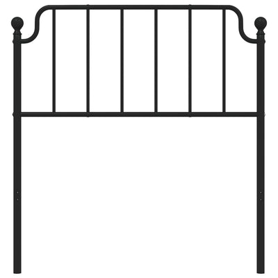 Metal Headboard Black 90 cm