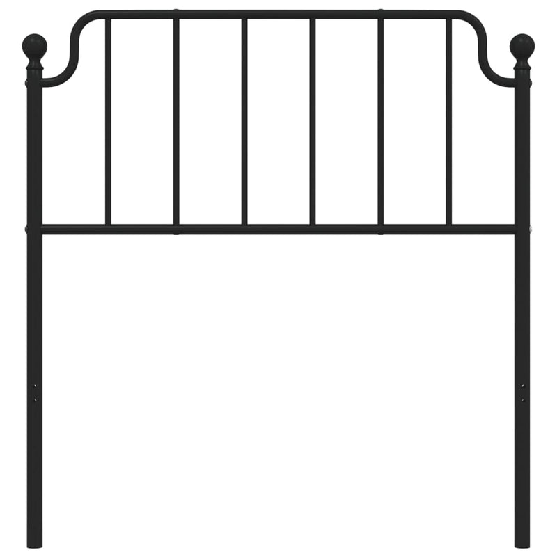 Metal Headboard Black 90 cm