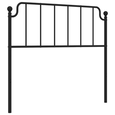 Metal Headboard Black 107 cm King Single