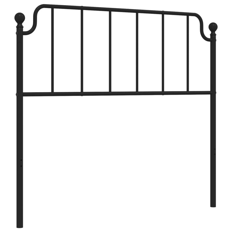 Metal Headboard Black 107 cm King Single