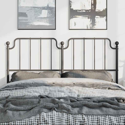 Metal Headboard Black 152 cm Queen