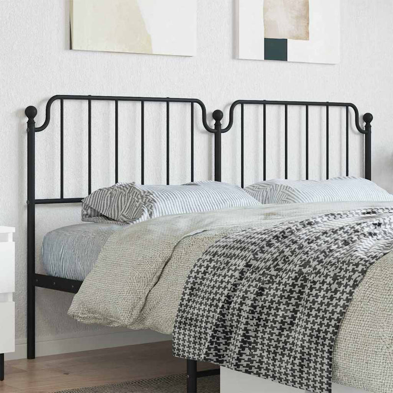 Metal Headboard Black 183 cm King