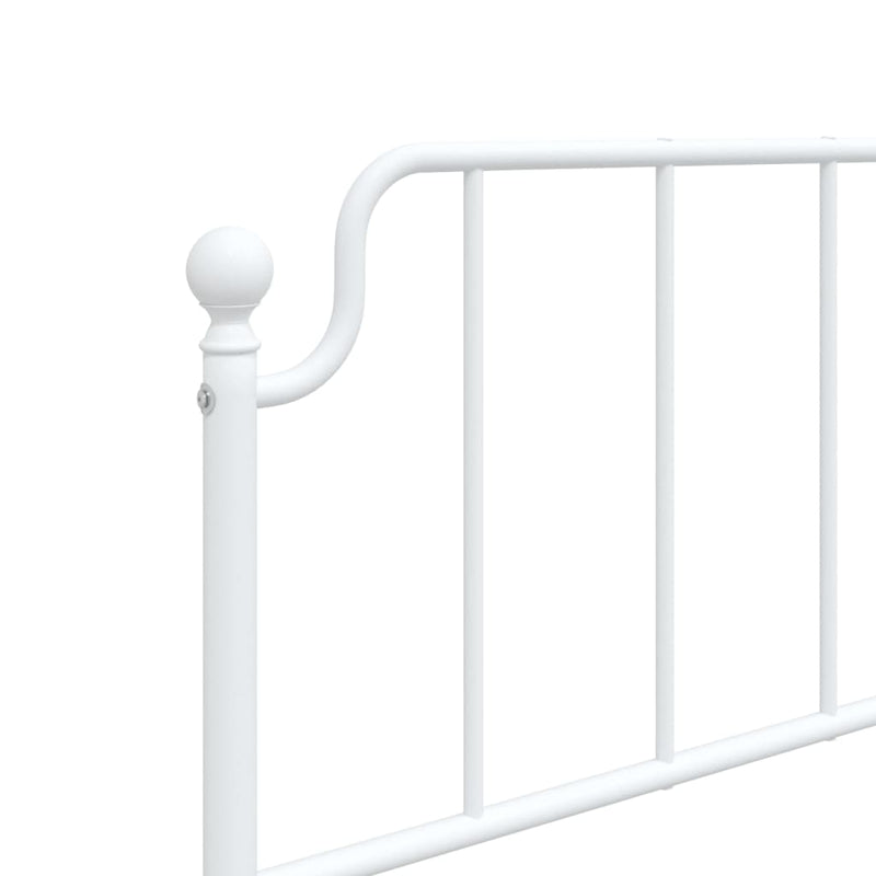 Metal Bed Frame without Mattress with Headboard White 90x190 cm