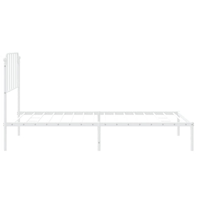 Metal Bed Frame without Mattress with Headboard White 107x203 cm King Single