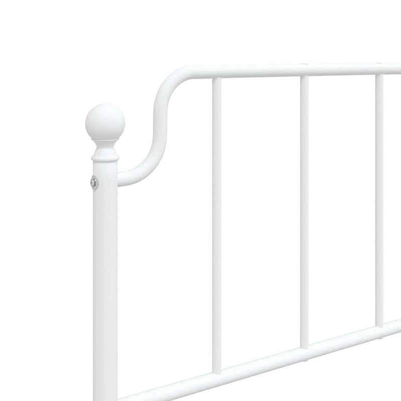 Metal Bed Frame without Mattress with Headboard White 107x203 cm King Single