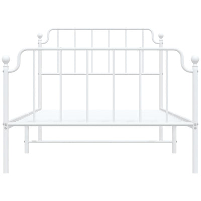 Metal Bed Frame without Mattress with Footboard White 107x203 cm King Single