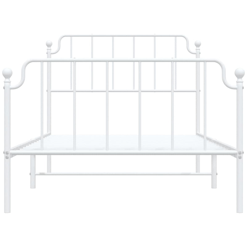 Metal Bed Frame without Mattress with Footboard White 107x203 cm King Single