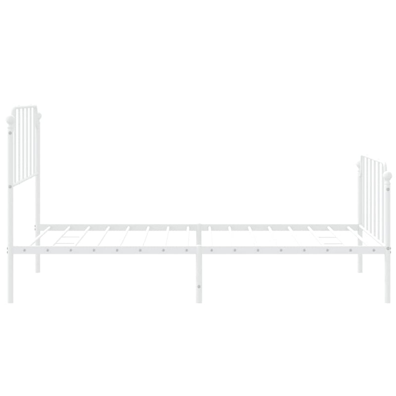 Metal Bed Frame without Mattress with Footboard White 107x203 cm King Single