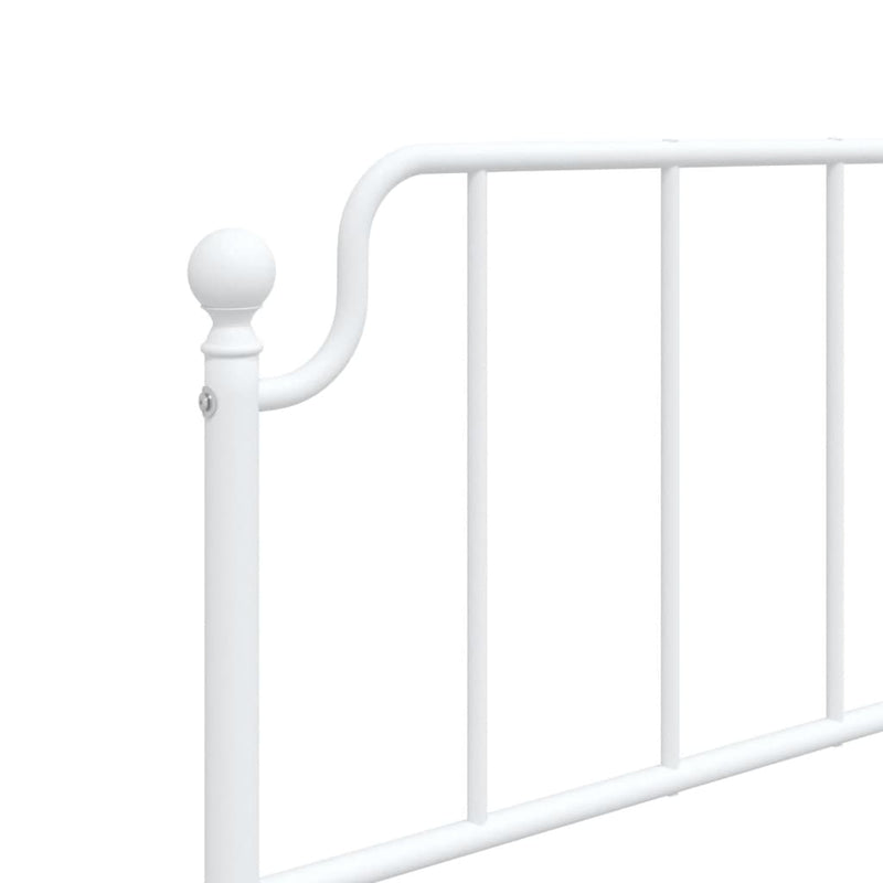 Metal Bed Frame without Mattress with Footboard White 107x203 cm King Single