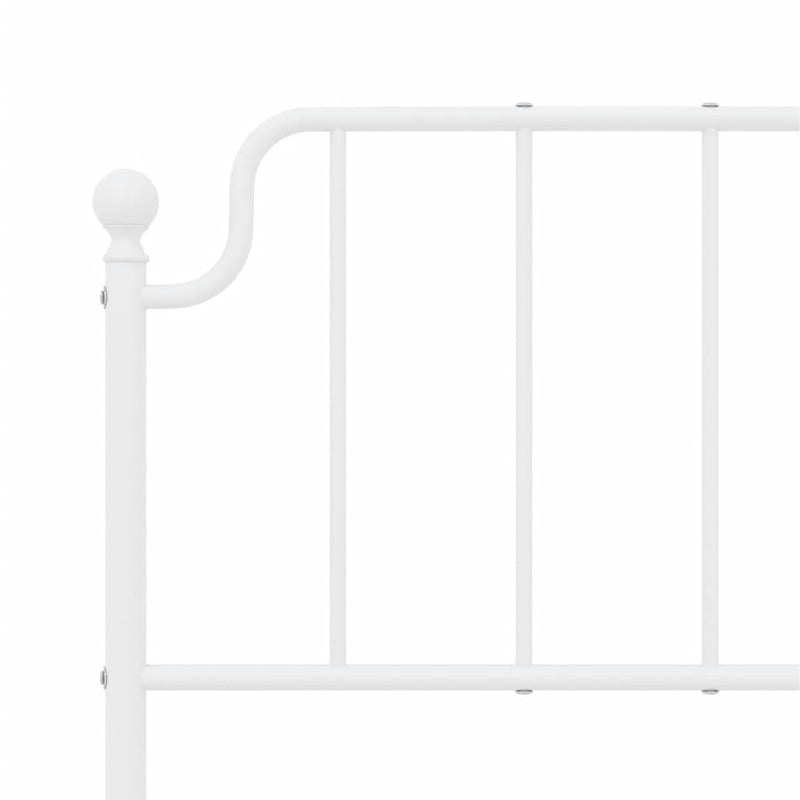 Metal Bed Frame without Mattress with Footboard White 135x190 cm