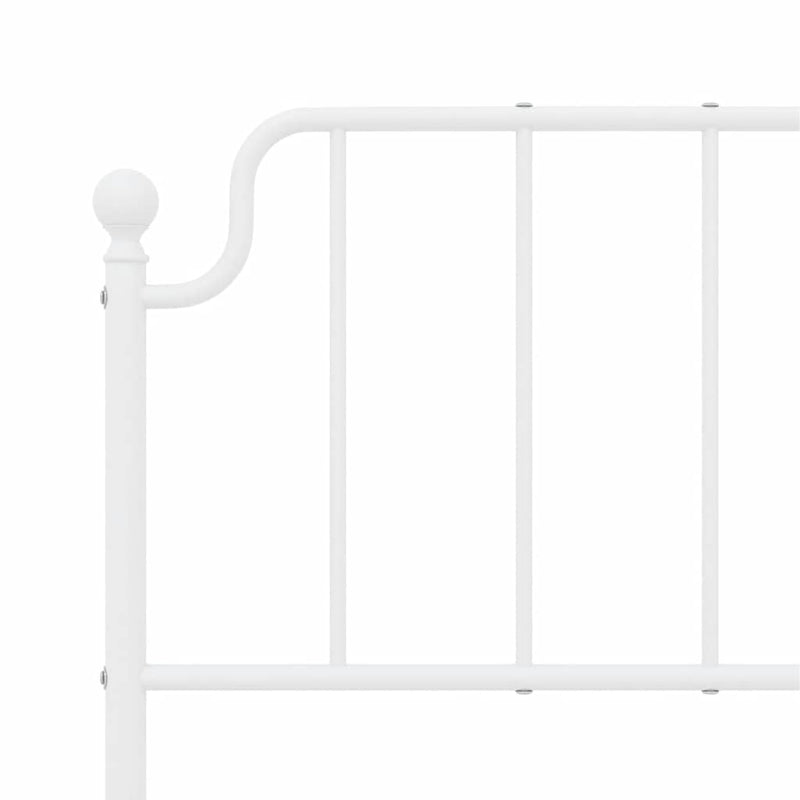 Metal Bed Frame with Headboard and Footboard White 135x190 cm