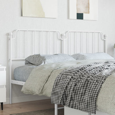 Metal Headboard White 183 cm King