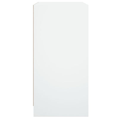 Side Cabinet with Glass Doors White 68x37x75.5 cm