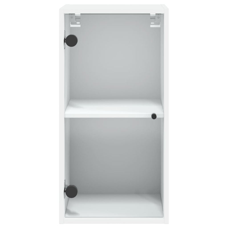 Wall Cabinet with Glass Doors White 35x37x68.5 cm