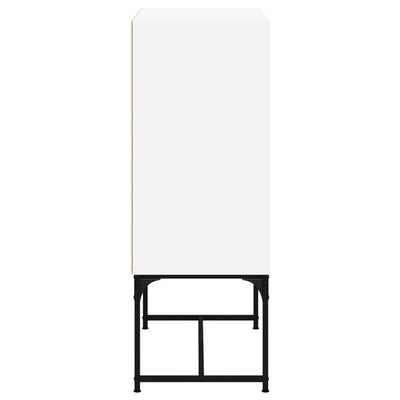 Side Cabinet with Glass Doors White 69x37x100 cm