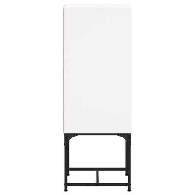 Side Cabinet with Glass Doors White 35x37x100 cm