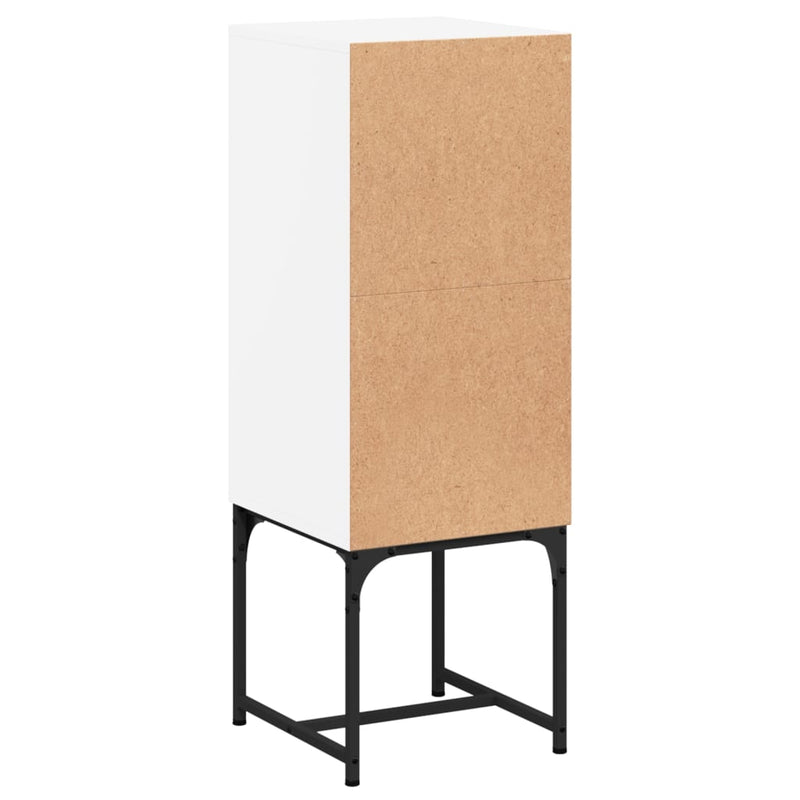 Side Cabinet with Glass Doors White 35x37x100 cm