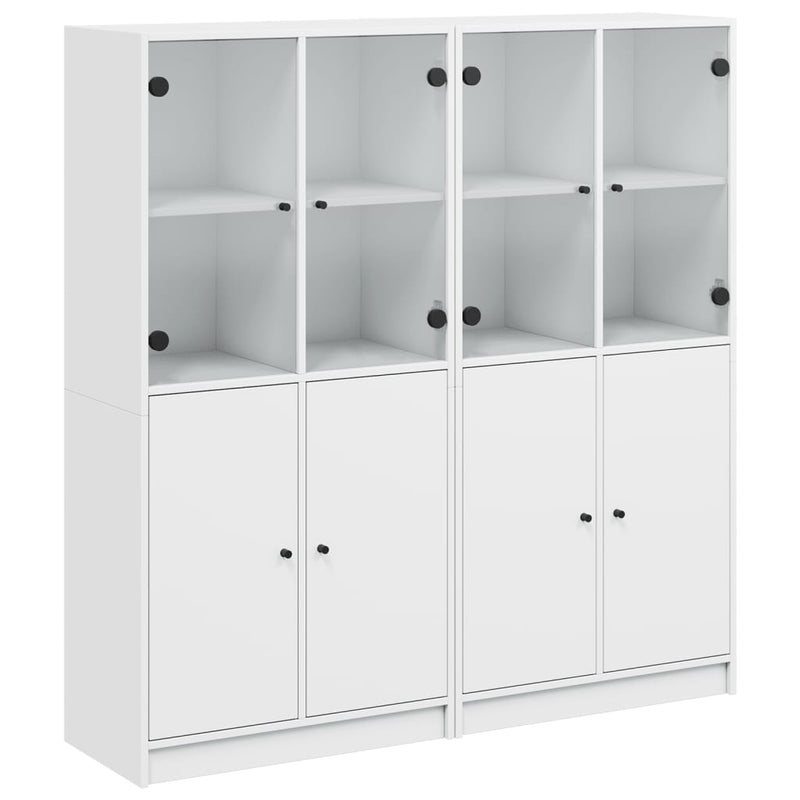 Bookcase with Doors White 136x37x142 cm Engineered Wood