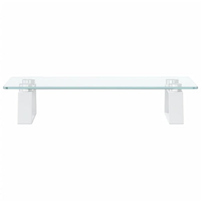 Monitor Stand White 40x20x8 cm Tempered Glass and Metal