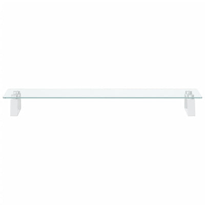 Monitor Stand White 80x20x8 cm Tempered Glass and Metal