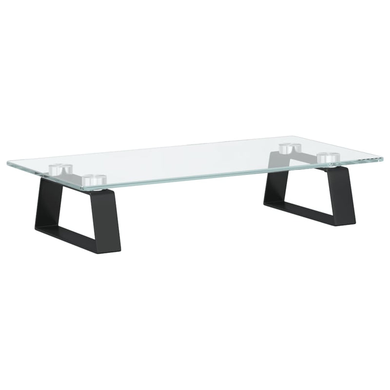 Monitor Stand Black 40x20x8 cm Tempered Glass and Metal