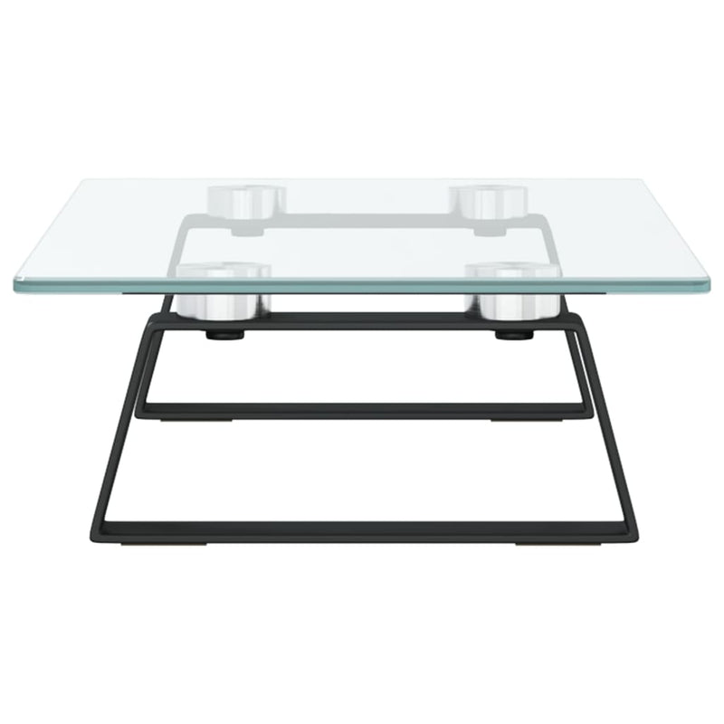 Monitor Stand Black 40x20x8 cm Tempered Glass and Metal