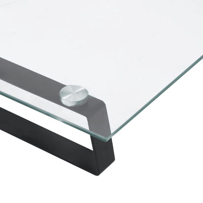 Monitor Stand Black 40x20x8 cm Tempered Glass and Metal