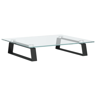 Monitor Stand Black 40x35x8 cm Tempered Glass and Metal