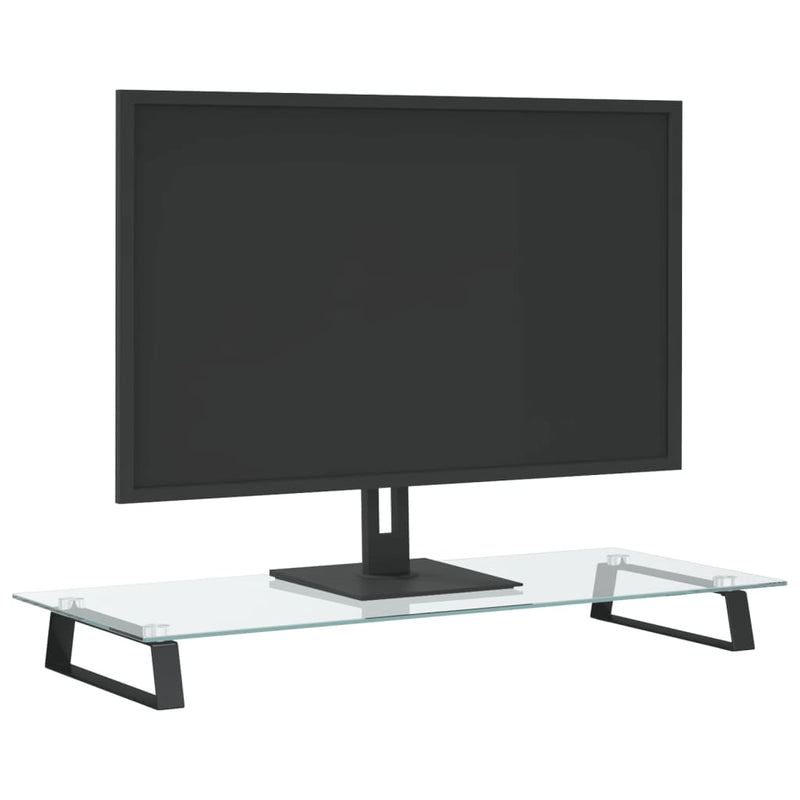 Monitor Stand Black 80x35x8 cm Tempered Glass and Metal