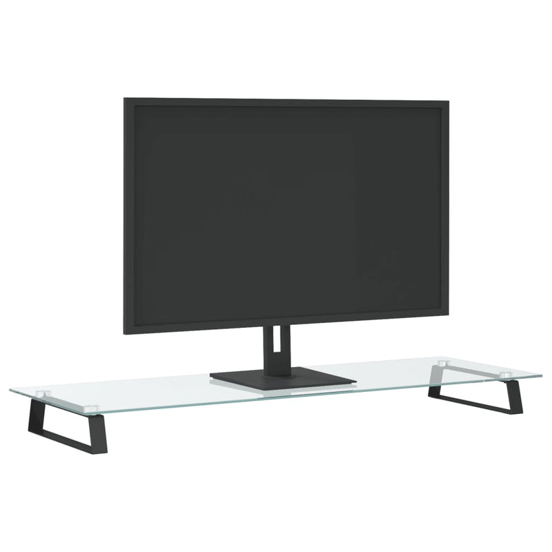 Monitor Stand Black 100x35x8 cm Tempered Glass and Metal