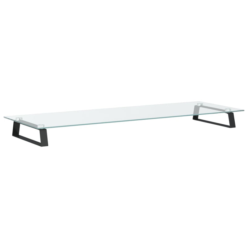 Monitor Stand Black 100x35x8 cm Tempered Glass and Metal