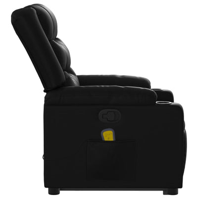 Electric Massage Recliner Chair Black Faux Leather