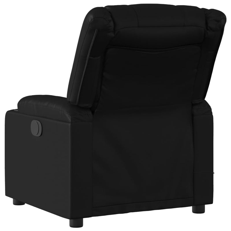 Stand up Massage Recliner Chair Black Faux Leather