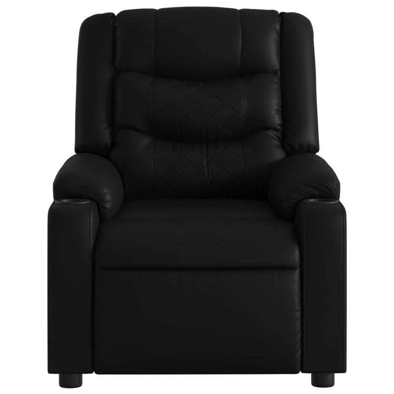 Stand up Massage Recliner Chair Black Faux Leather