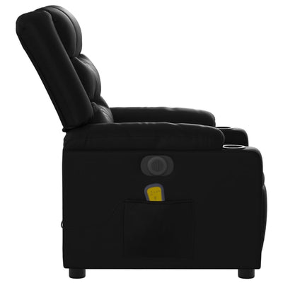 Stand up Massage Recliner Chair Black Faux Leather