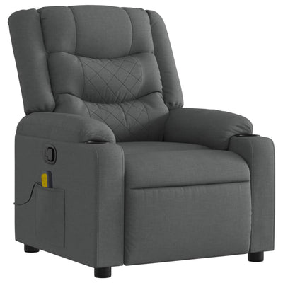 Massage Recliner Chair Dark Grey Fabric