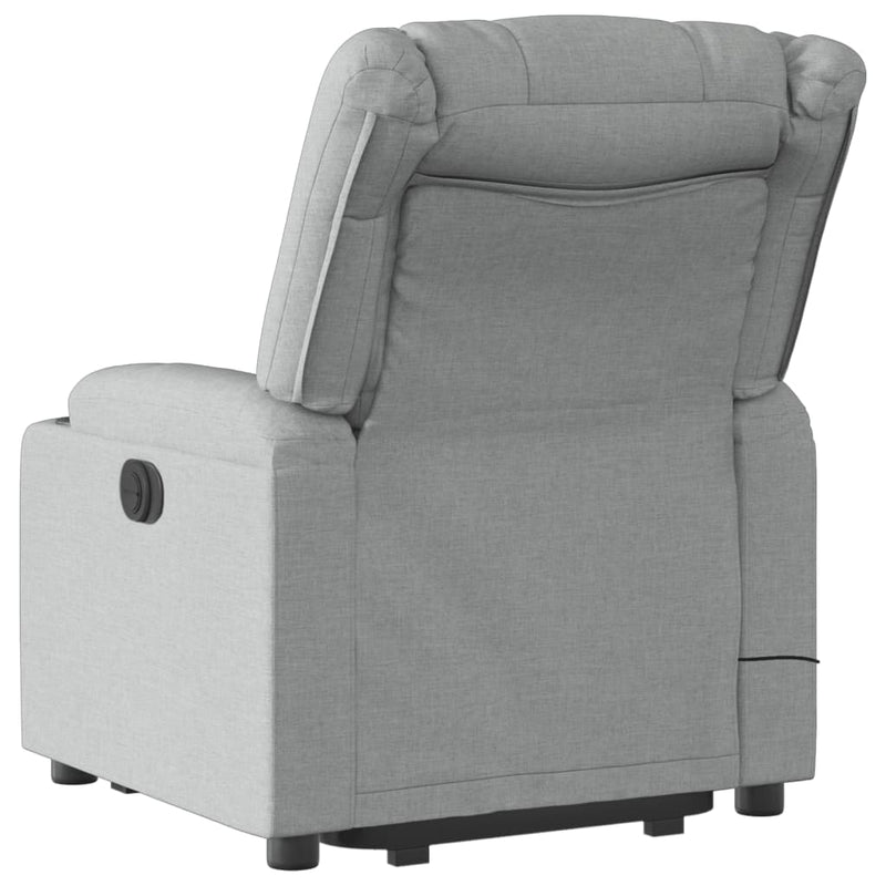 Stand up Massage Recliner Chair Light Grey Fabric