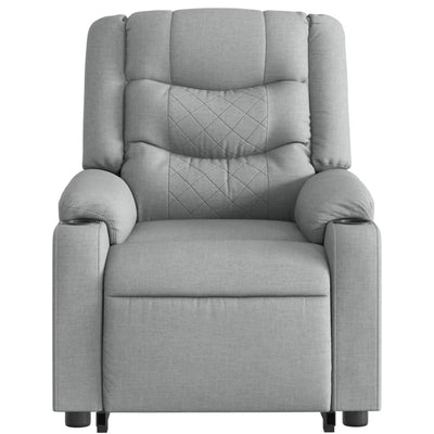 Stand up Massage Recliner Chair Light Grey Fabric