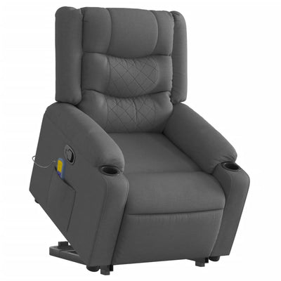 Stand up Massage Recliner Chair Dark Grey Fabric