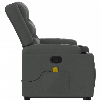 Stand up Massage Recliner Chair Dark Grey Fabric