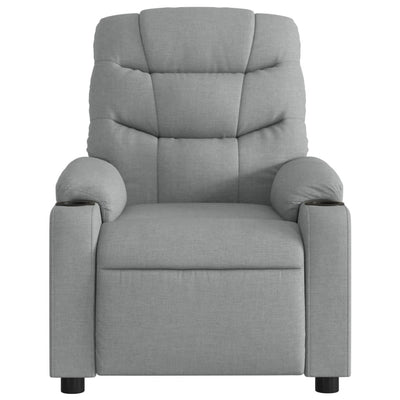 Electric Massage Recliner Chair Light Grey Fabric